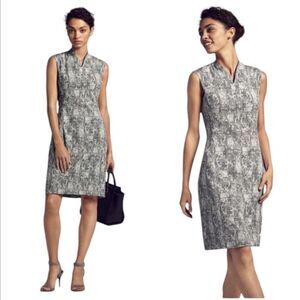 MM Lafleur Aditi Sheath Dress in Black and White Crackle Print NEW Size 2